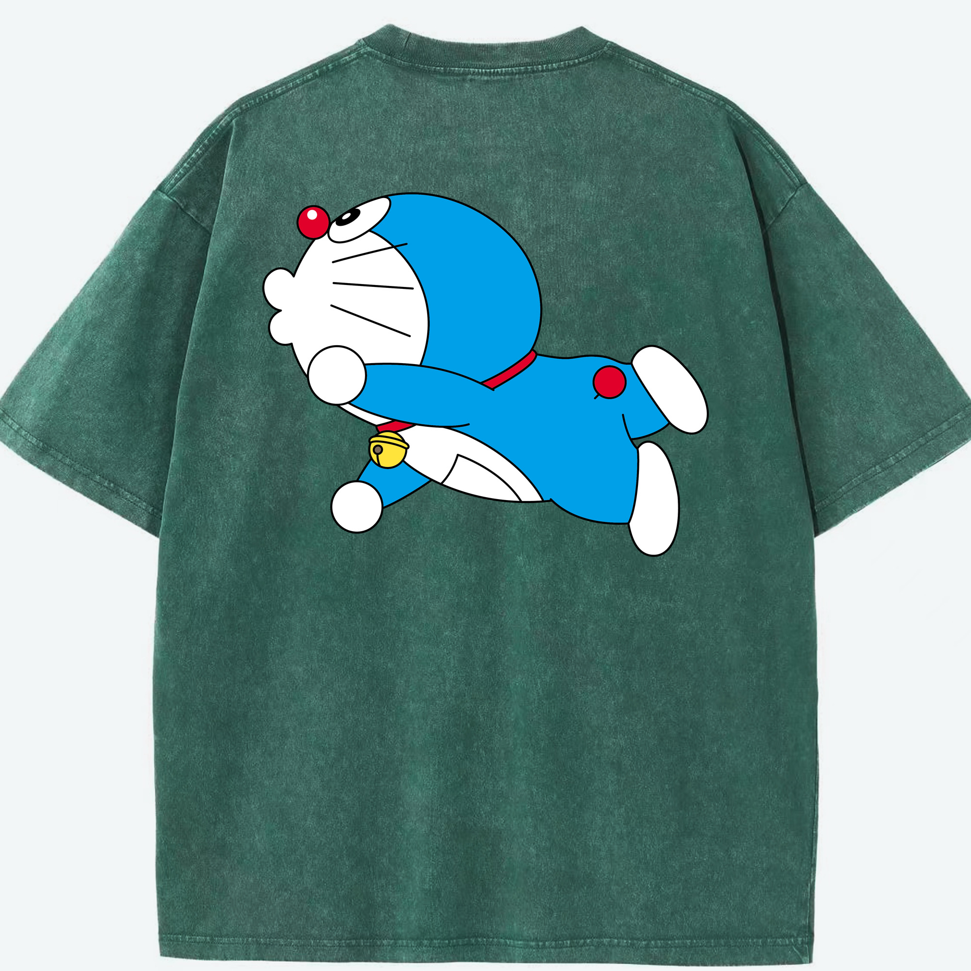 （画像用） ドラえもん Doraemon 綿100% ヴィンテージ風 半袖Tシャツ（背面プリント）